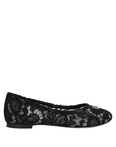 Dolce & Gabbana Toddler Girl Ballet Flats Black Size 10c Viscose, Cotton, Polyamide In Black