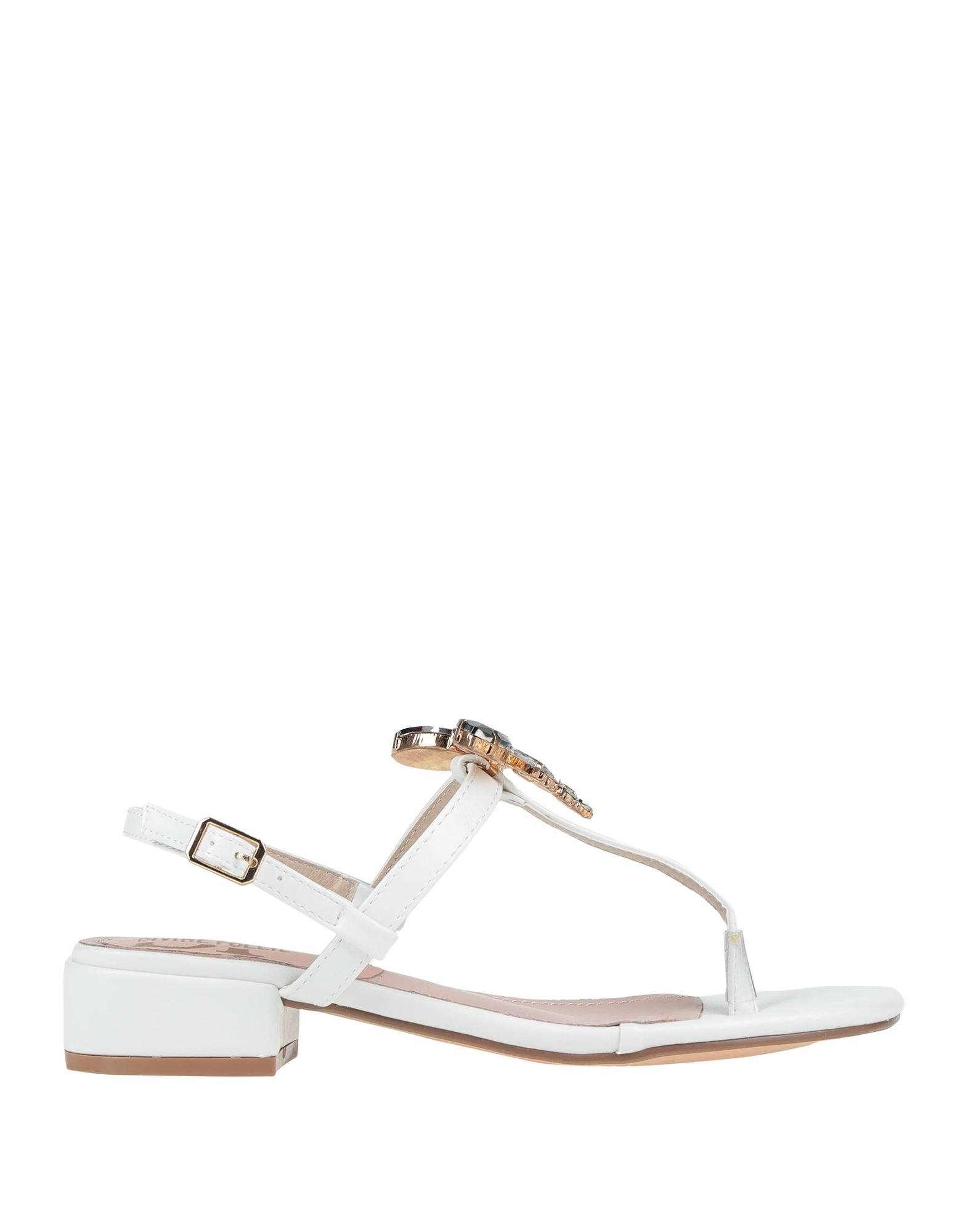 Divine Follie Toe Strap Sandals In White | ModeSens