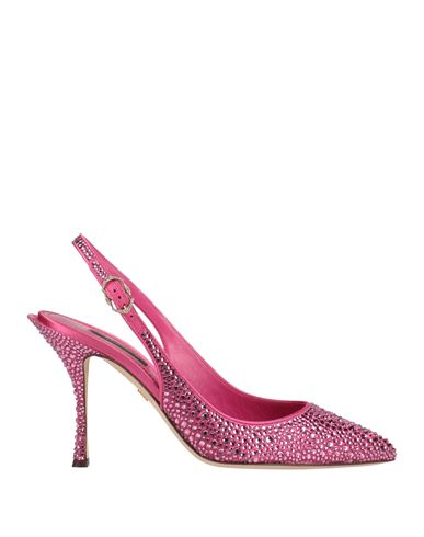 Shop Dolce & Gabbana Woman Pumps Fuchsia Size 7.5 Viscose, Silk, Goat Skin In Pink