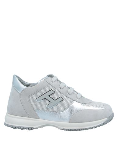 Hogan Toddler Girl Sneakers Light Grey Size 9.5c Leather, Textile Fibers In Grey
