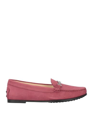 Tod's Woman Loafers Mauve Size 8 Soft Leather In Purple