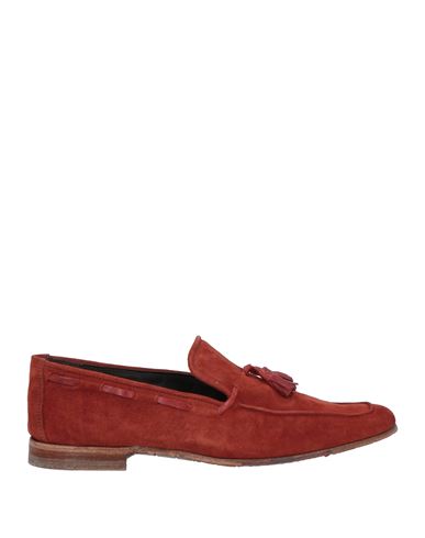 Jp/david Man Loafers Rust Size 9 Soft Leather In Red