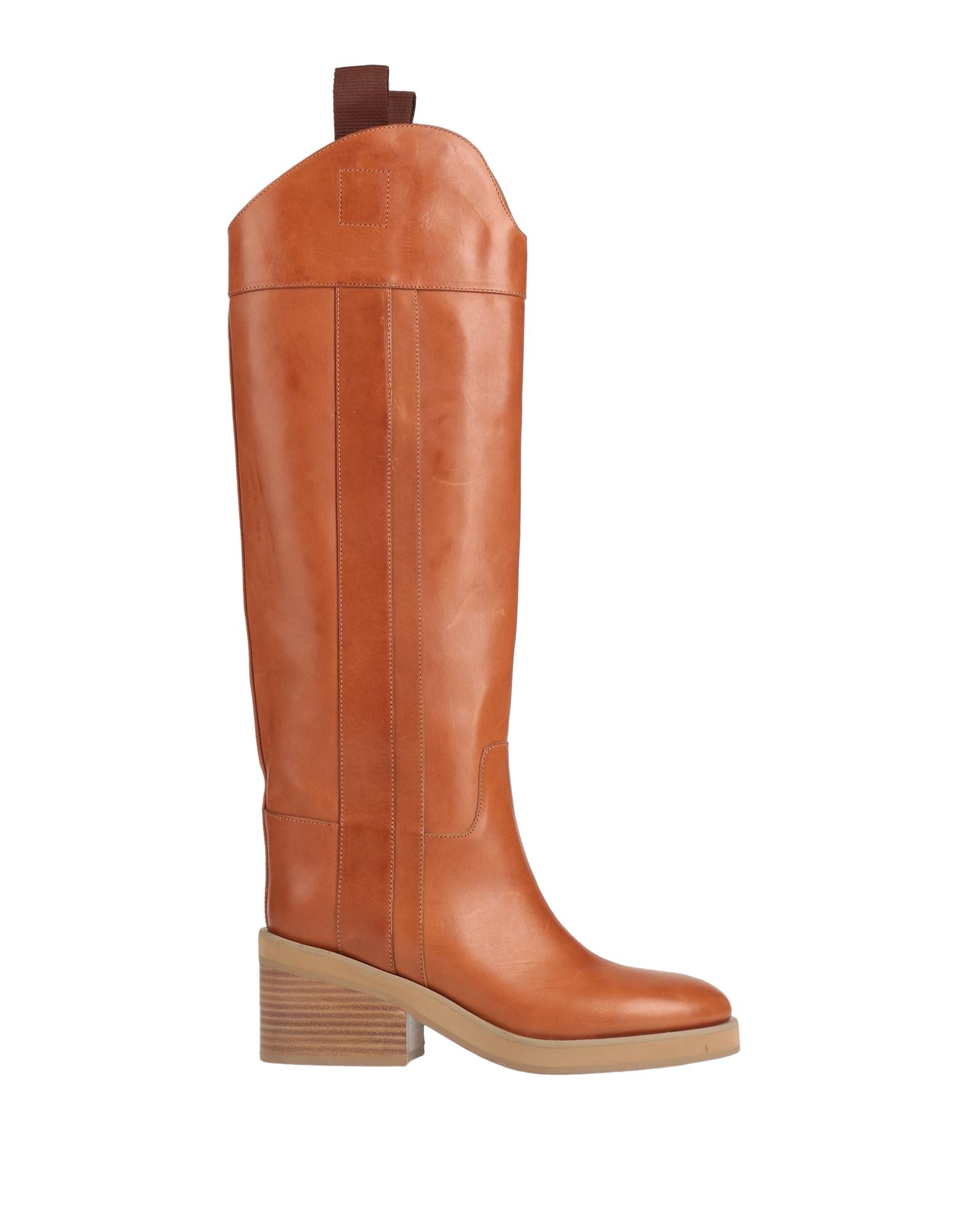 JIMMY CHOO JIMMY CHOO WOMAN KNEE BOOTS TAN SIZE 6 COWHIDE