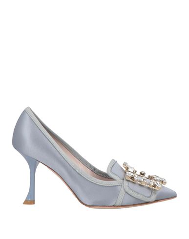 Roger Vivier Woman Pumps Light Blue Size 5 Textile Fibers In Gray