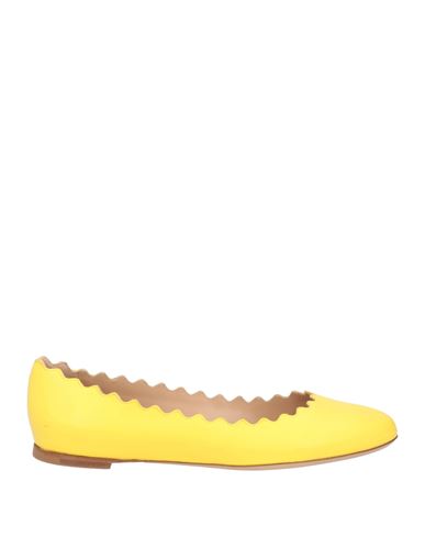 Chloé Woman Ballet Flats Yellow Size 8.5 Soft Leather