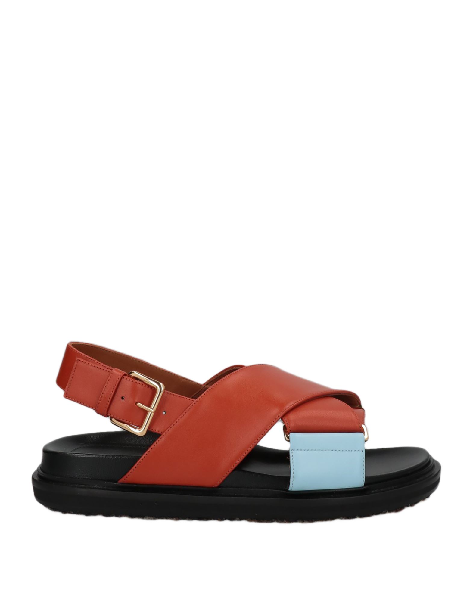 Marni Fussbett Criss-cross Strap Sandals In Brown