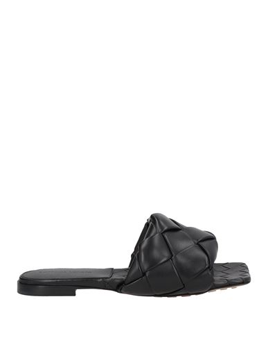 Bottega Veneta Woman Sandals Black Size 5 Soft Leather