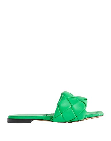 Bottega Veneta Woman Sandals Green Size 9.5 Soft Leather