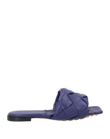 Shop Bottega Veneta Woman Sandals Dark Purple Size 7.5 Soft Leather