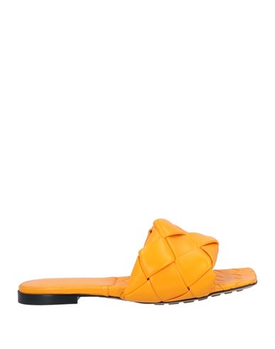 Bottega Veneta Woman Sandals Orange Size 8 Soft Leather
