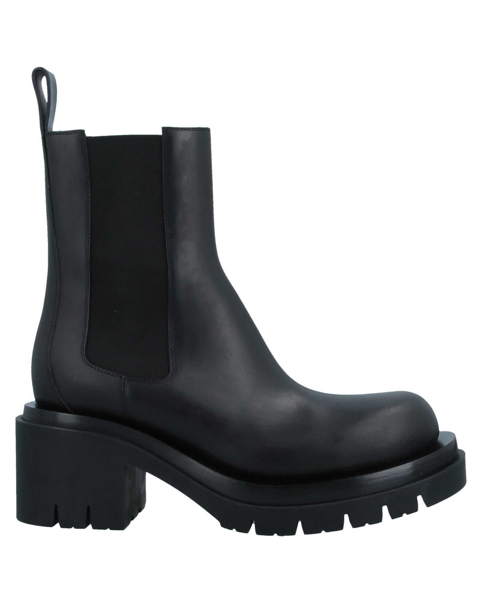 Shop Bottega Veneta Woman Ankle Boots Black Size 11 Soft Leather, Elastic Fibres