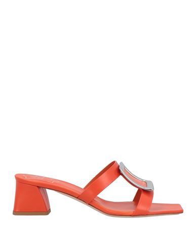 Roger Vivier Woman Sandals Orange Size 5.5 Leather In Orange