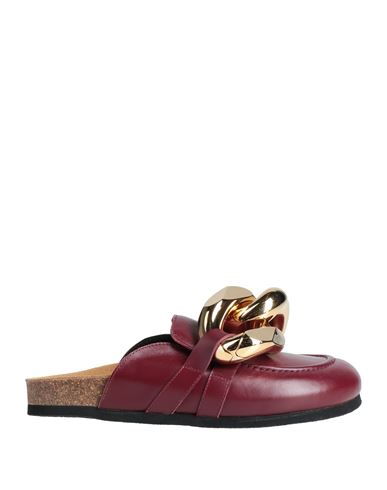 Jw Anderson Woman Mules & Clogs Burgundy Size 6 Soft Leather In Red
