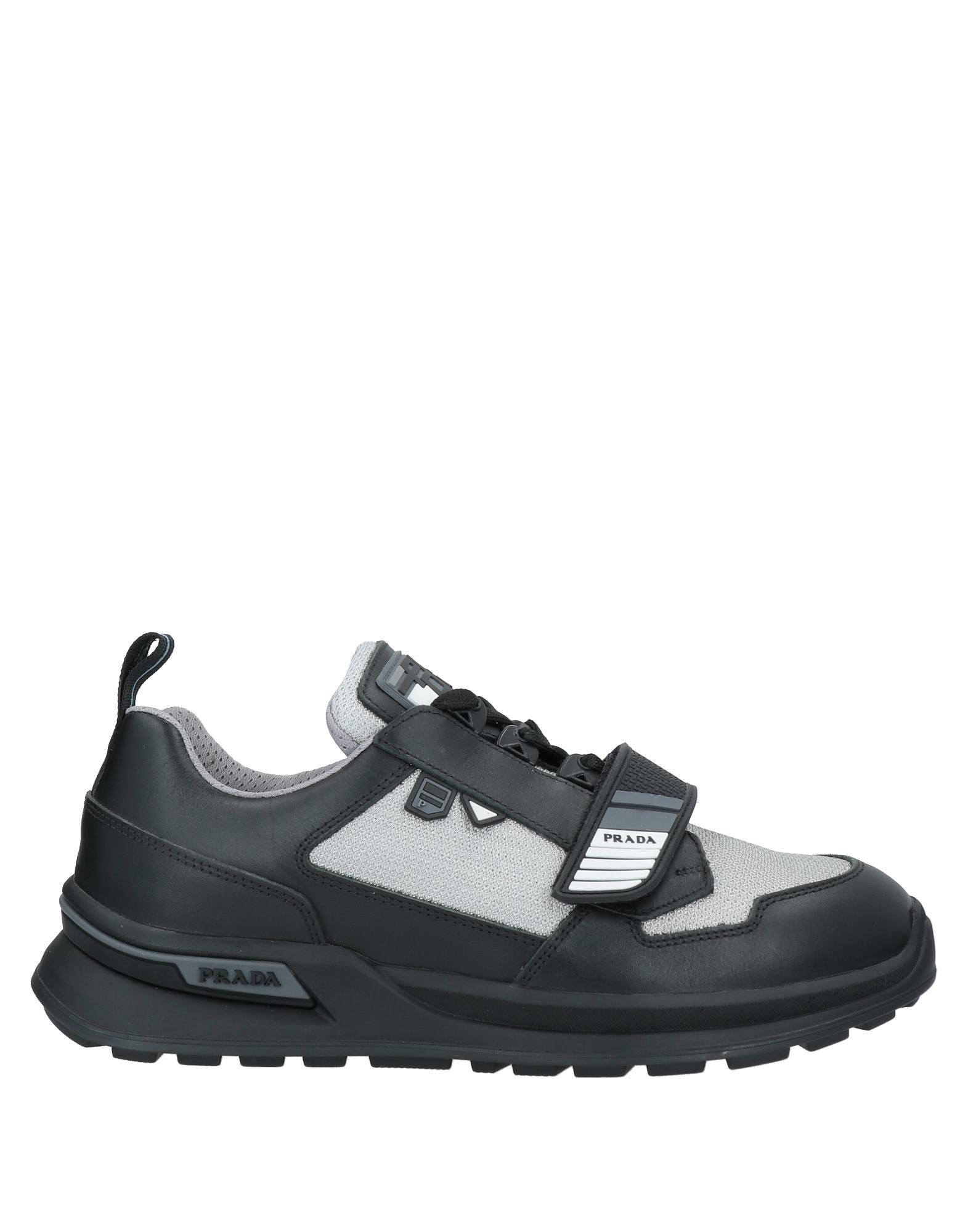 black and silver prada sneakers