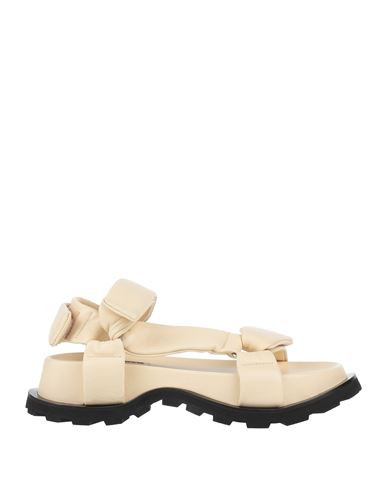 Shop Jil Sander Woman Sandals Cream Size 8 Lambskin In White