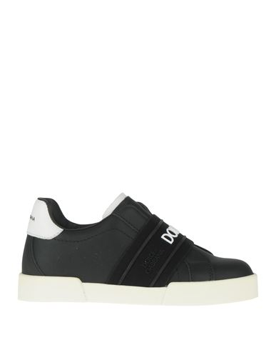Shop Dolce & Gabbana Toddler Boy Sneakers Black Size 10c Calfskin, Polyamide, Elastane