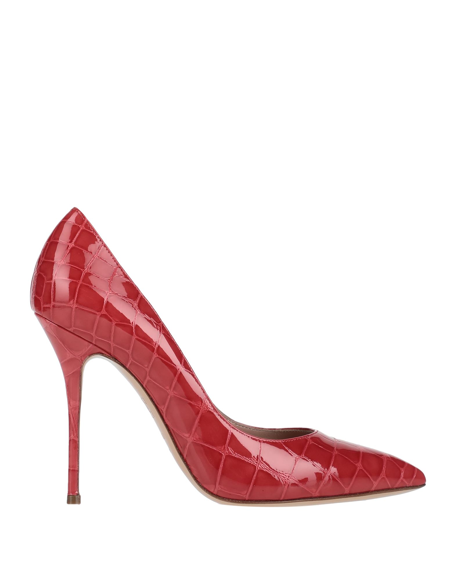 CASADEI Rot Red Mid Heel Slip On Pointy Toe Pump Shoes 