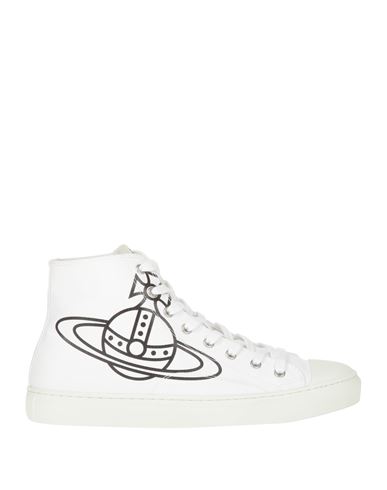 Shop Vivienne Westwood Plimsoll High Top Canvas Man Sneakers White Size 9 Textile Fibers