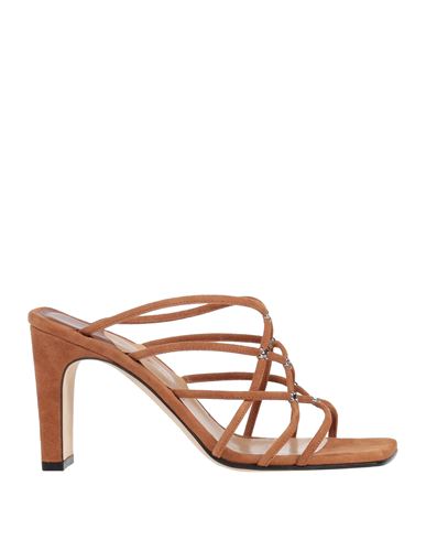Sergio Rossi Woman Sandals Camel Size 6.5 Soft Leather In Beige