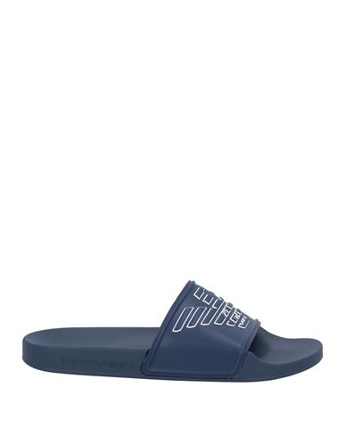 Emporio Armani Shoes Beachwear Man Sandals Navy Blue Size 8 Pvc - Polyvinyl Chloride, Polyurethane