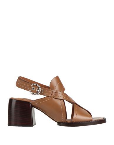 Chloé Woman Sandals Camel Size 6 Soft Leather In Beige