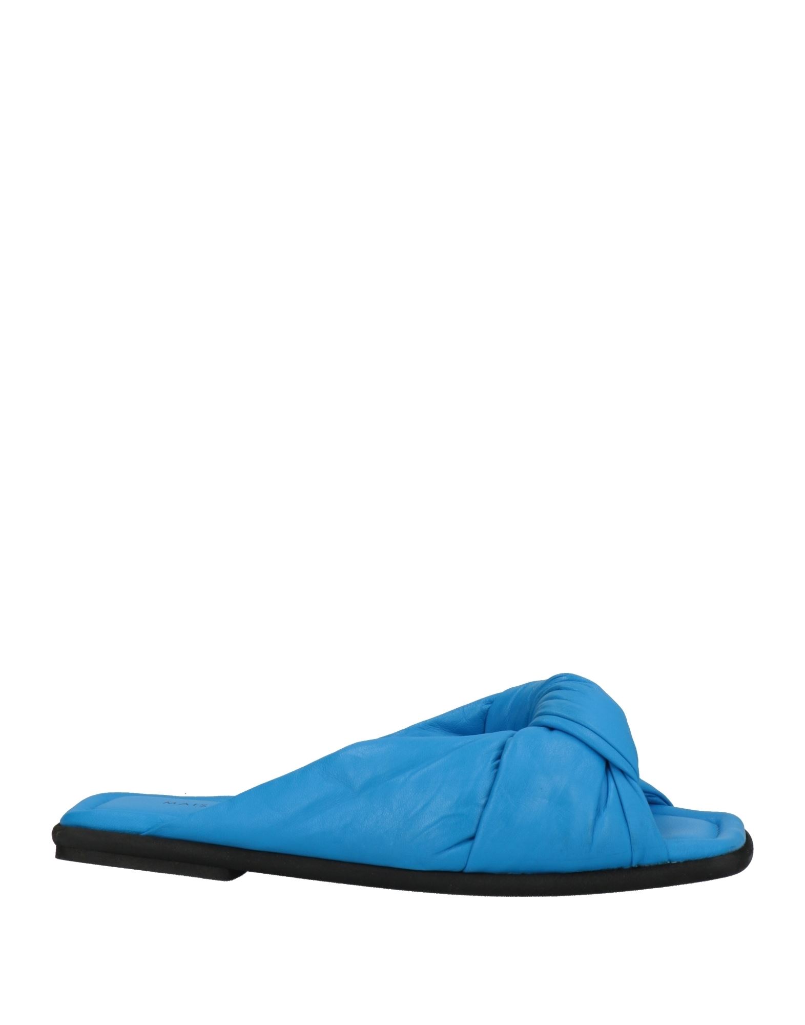 Shop Maison Rouge Venezia Woman Sandals Azure Size 8 Soft Leather In Blue