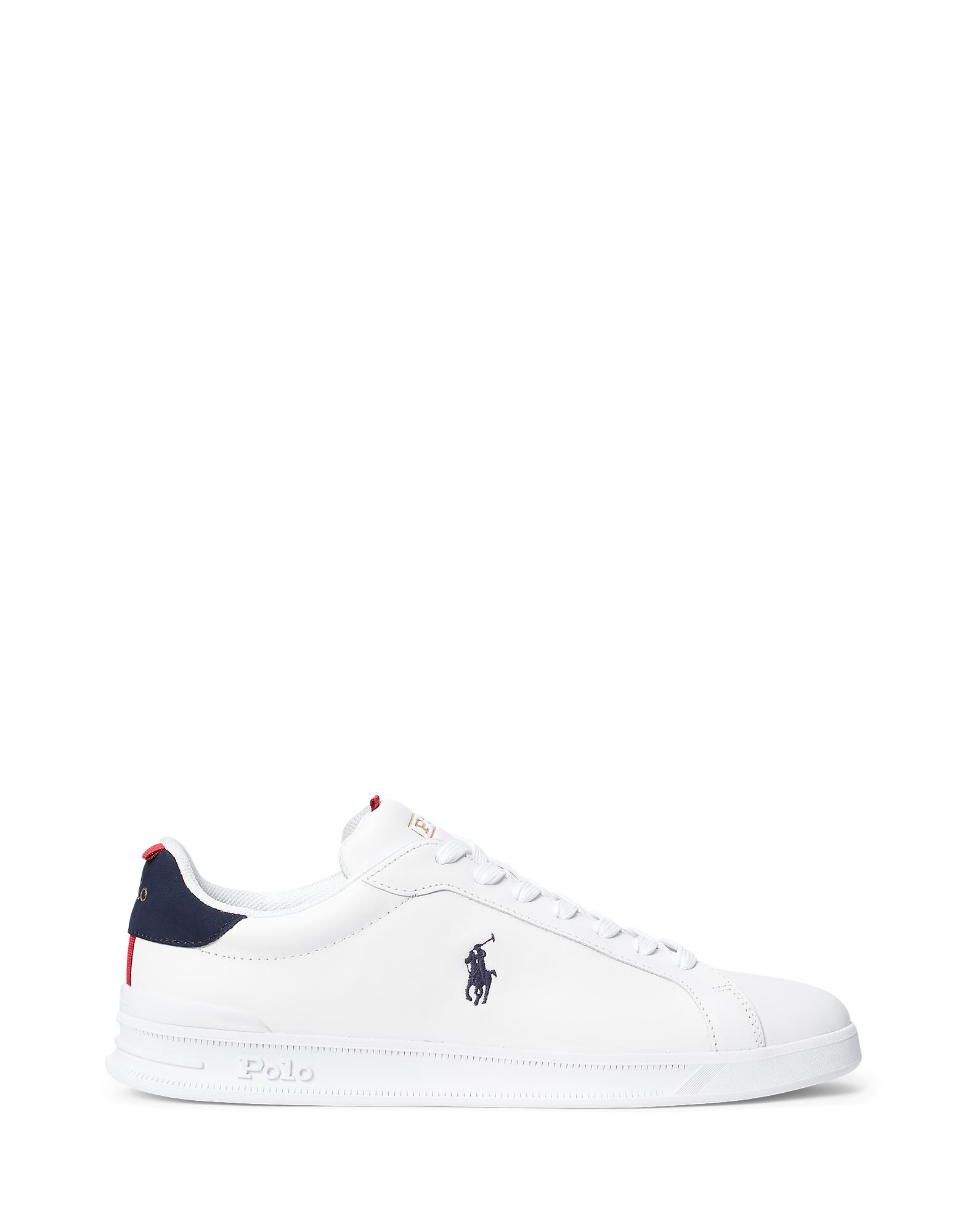 Shop Polo Ralph Lauren Man Sneakers White Size 9 Soft Leather, Textile Fibers