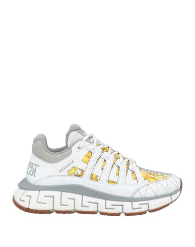 Versace White Trigreca Barocco Print Low Top Sneakers Shoes In White