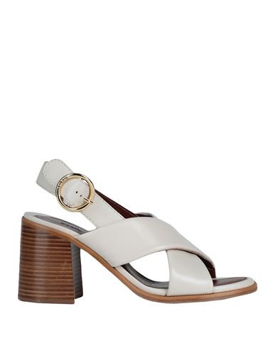 See By Chloé Woman Sandals Ivory Size 7 Calfskin In White