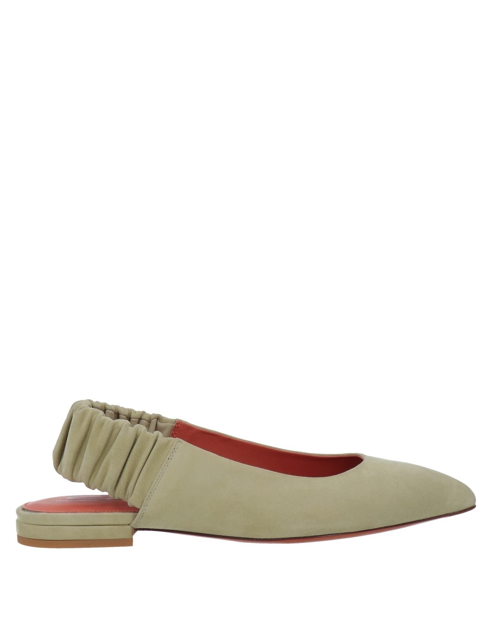 Santoni Ballet Flats In Light Green