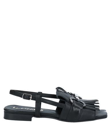 Woman Thong sandal Black Size 6 Soft Leather, Textile fibers