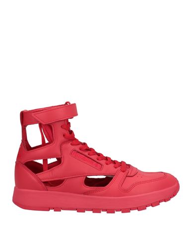 Maison Margiela X Reebok Man Sneakers Red Size 7.5 Soft Leather, Textile Fibers