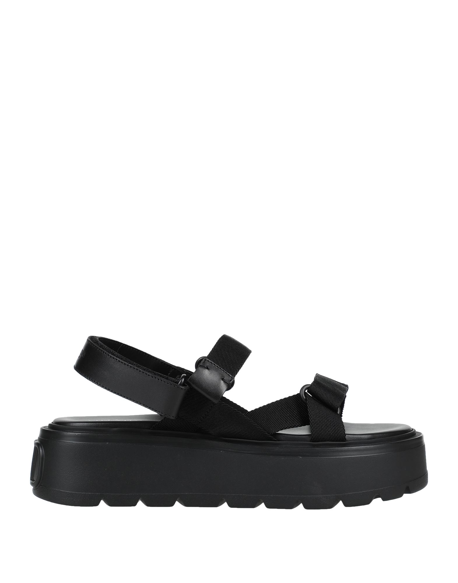 Shop Valentino Garavani Man Sandals Black Size 7.5 Textile Fibers, Soft Leather