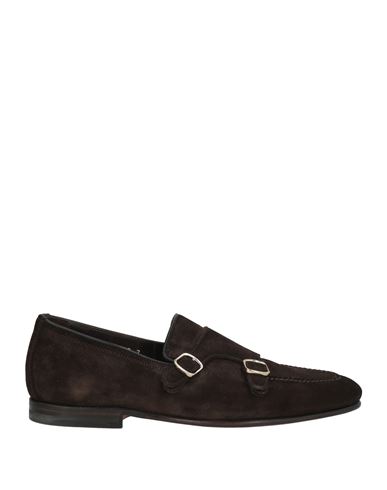 Santoni Man Loafers Dark Brown Size 7 Leather In Brown