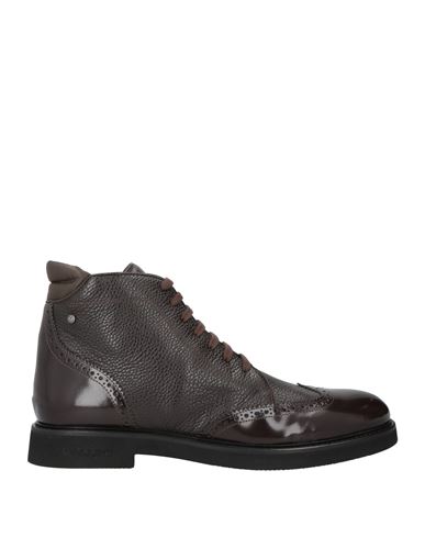 Shop Pollini Man Ankle Boots Dark Brown Size 9 Leather, Textile Fibers