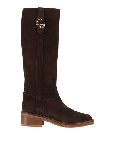 Pollini Woman Boot Chocolate Brown Size 7 Soft Leather In Brown