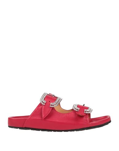 By A. Woman Sandals Brick Red Size 9 Soft Leather