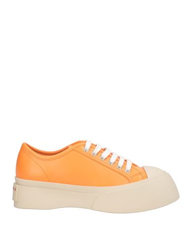 Marni Woman Sneakers Orange Size 6 Leather In Orange
