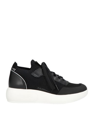 Cesare Paciotti 4us Woman Sneakers Black Size 8 Soft Leather, Textile Fibers