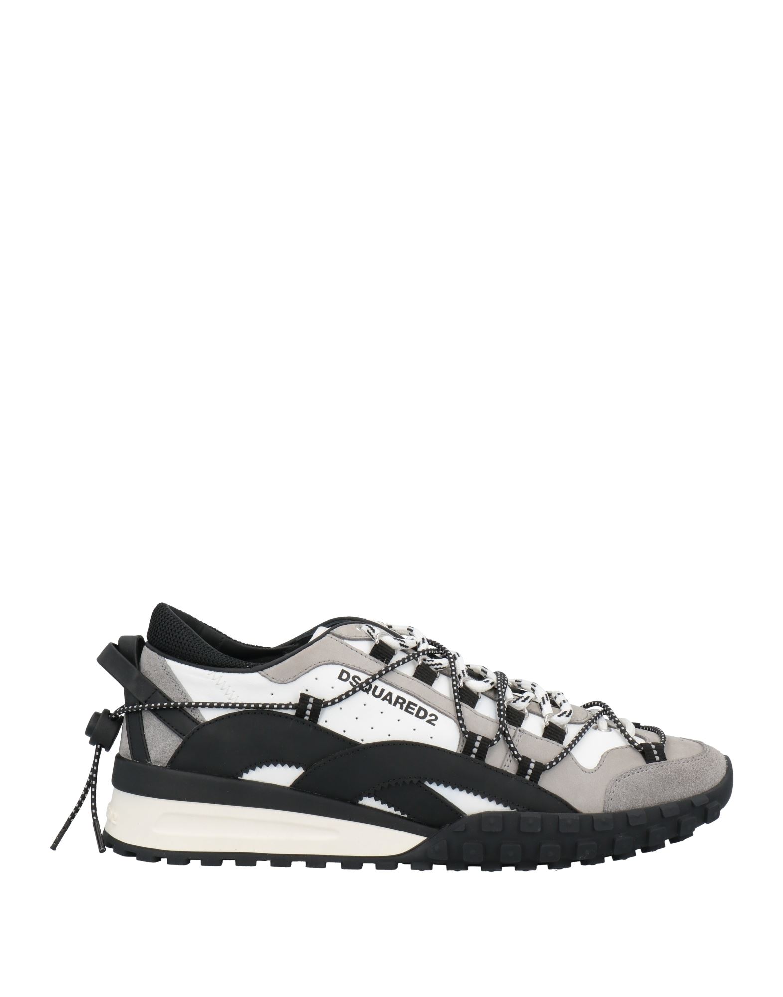 DSQUARED2 DSQUARED2 MAN SNEAKERS GREY SIZE 7 CALFSKIN, TEXTILE FIBERS