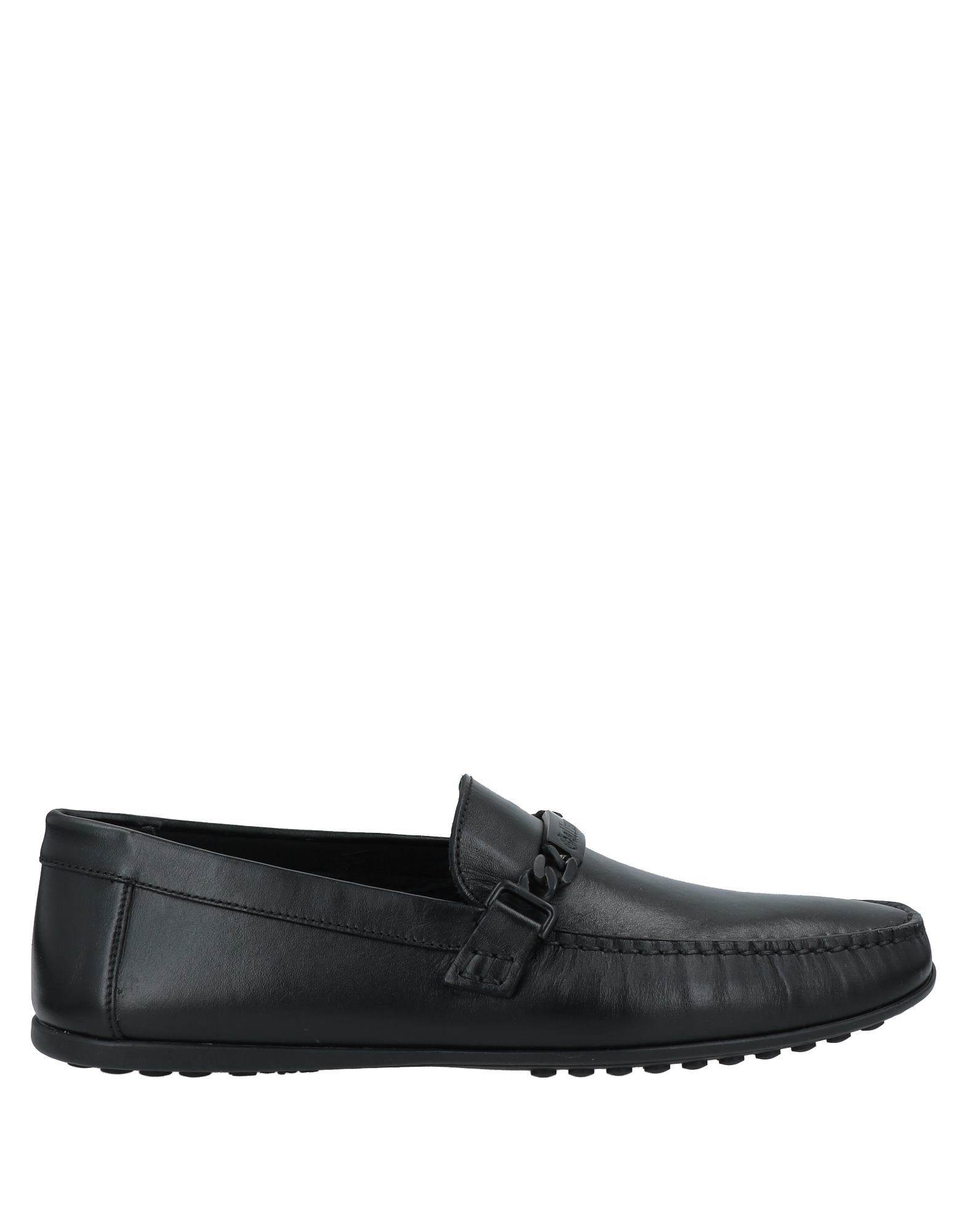 John Galliano Men's Chain Leather Driving Loafers In Black