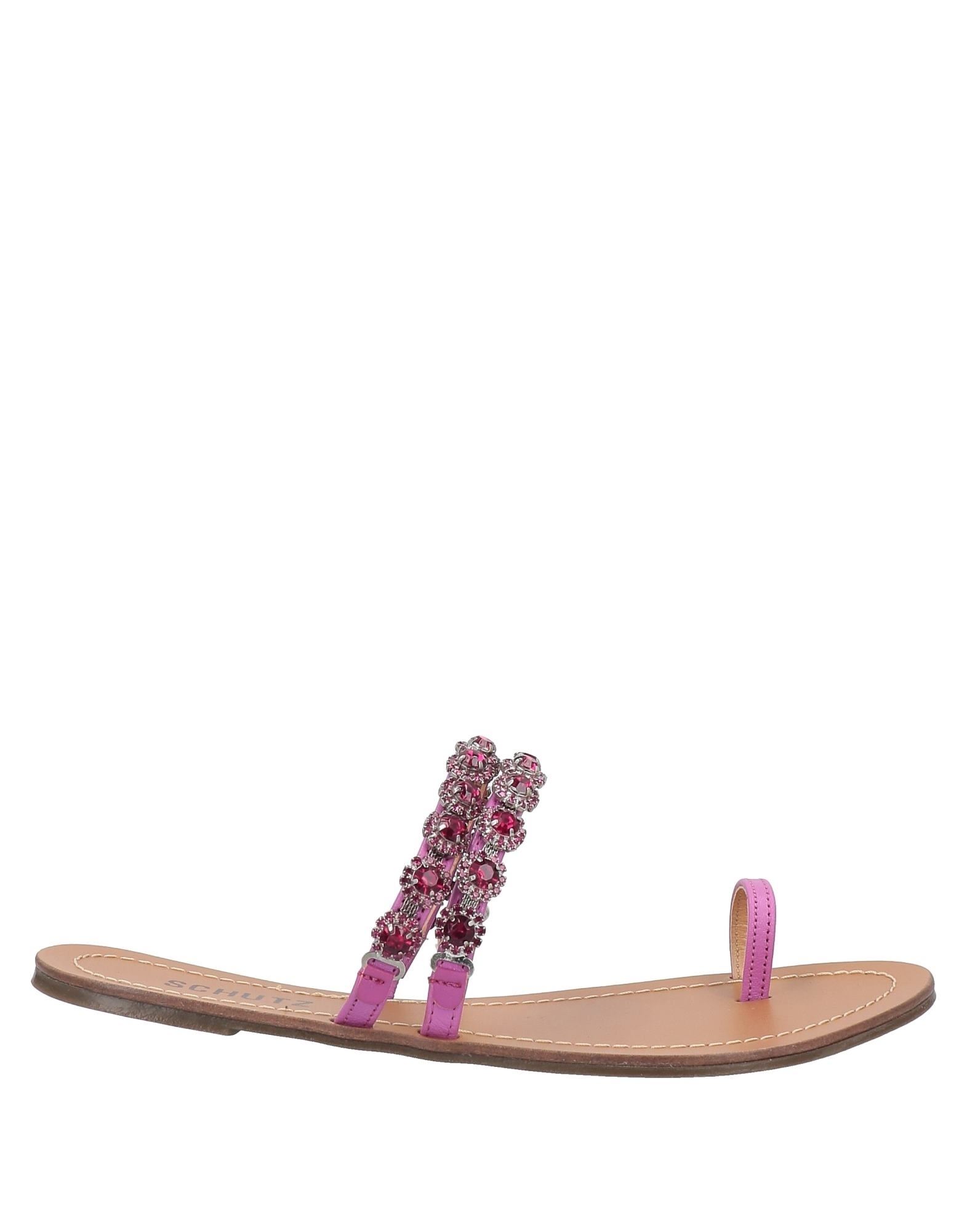 Shop Schutz Woman Thong Sandal Fuchsia Size 7 Textile Fibers In Pink