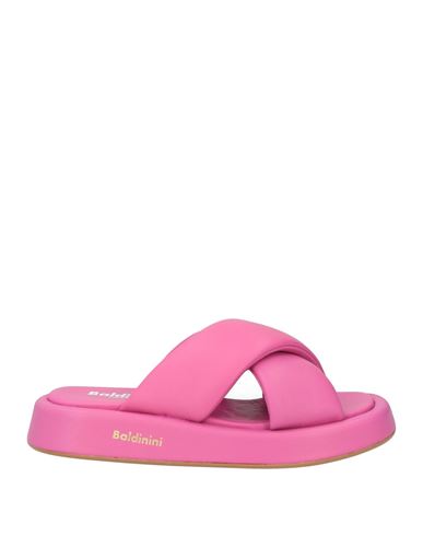 Baldinini Woman Sandals Fuchsia Size 5 Leather In Pink