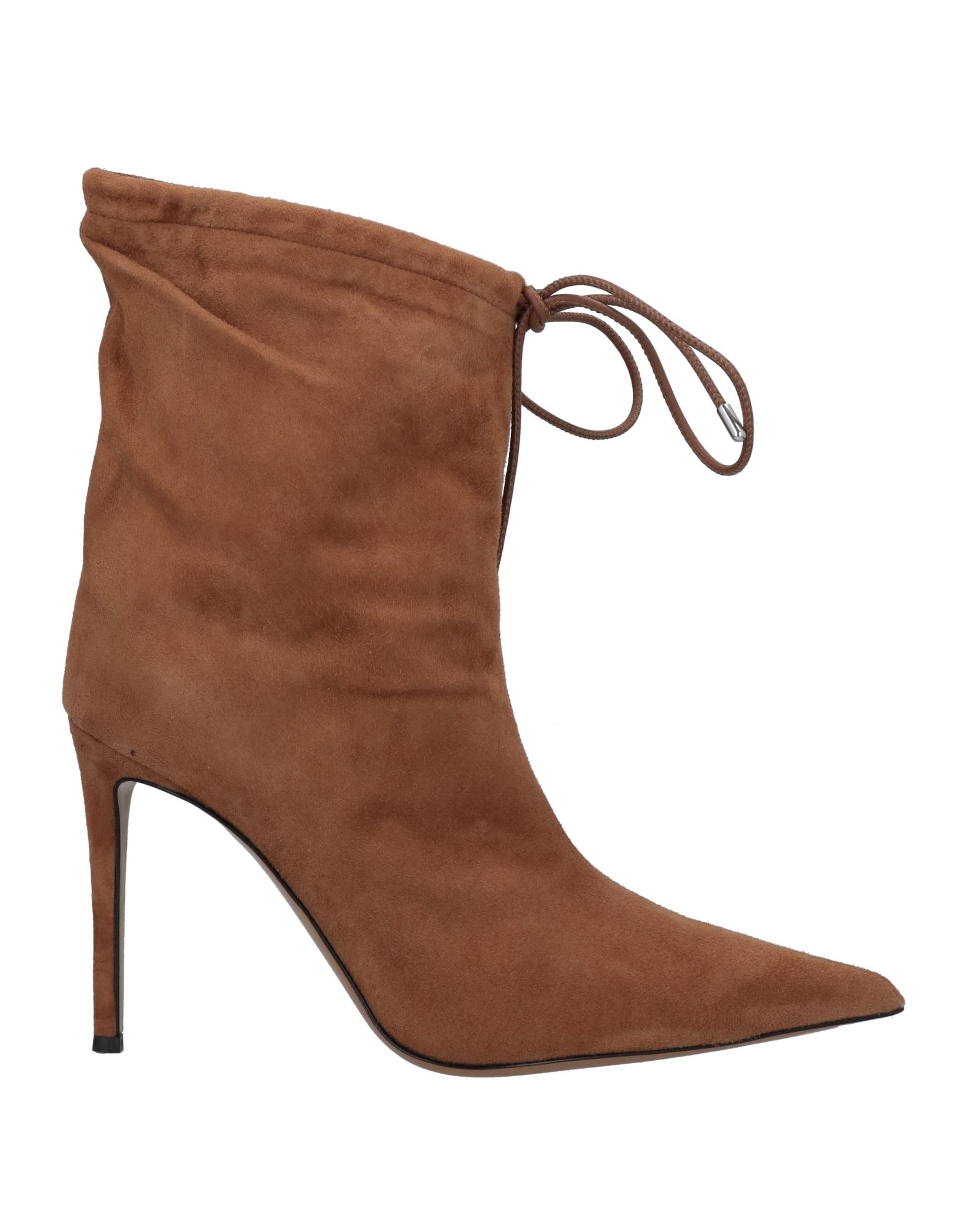 Shop Alexandre Vauthier Woman Ankle Boots Tan Size 7 Soft Leather In Brown