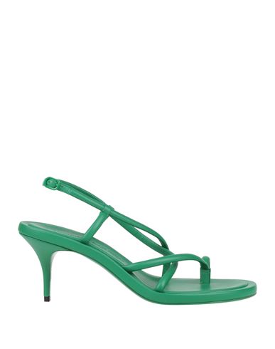 Alexander Mcqueen Woman Toe Strap Sandals Green Size 7 Soft Leather