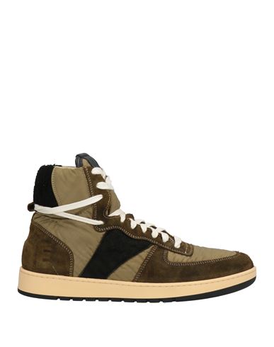 Rhude Man Sneakers Military Green Size 9 Soft Leather, Textile Fibers