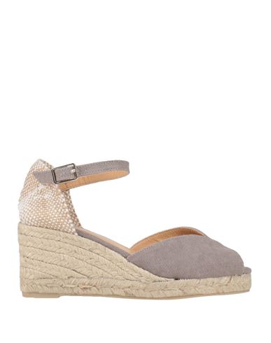 Shop Castaã±er Castañer Woman Espadrilles Grey Size 7.5 Textile Fibers