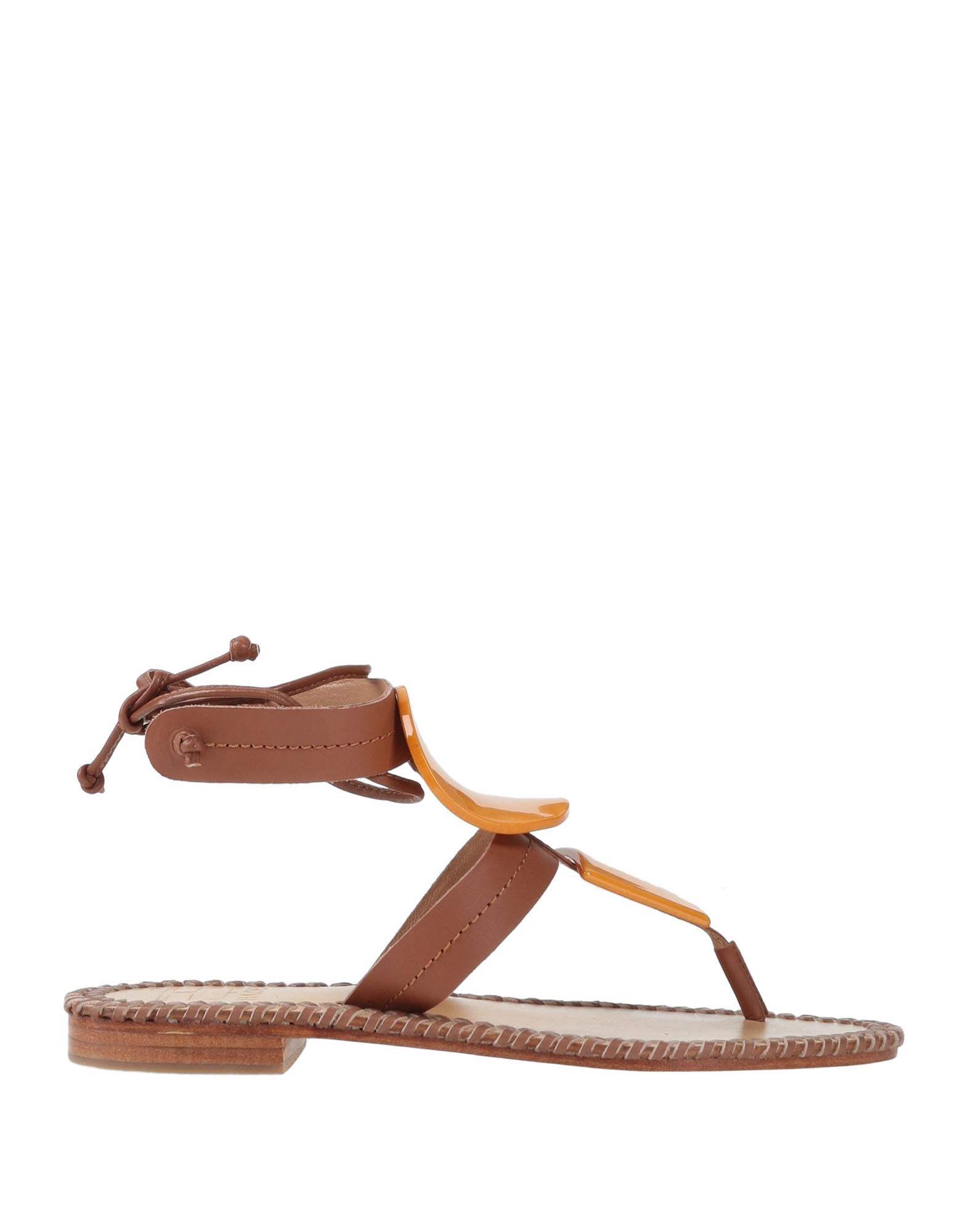 Hadel Toe Strap Sandals In Brown