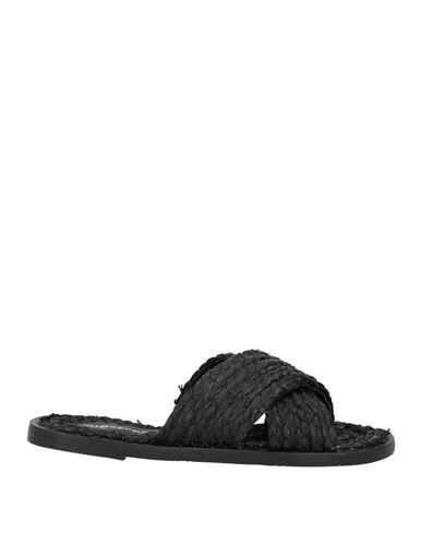 Shop Gioseppo Woman Sandals Black Size 6.5 Natural Raffia
