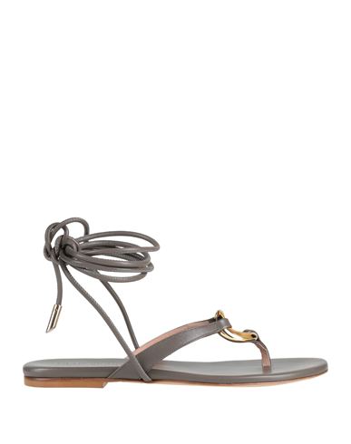 Gia Borghini Woman Sandals Grey Size 10 Leather In Multi